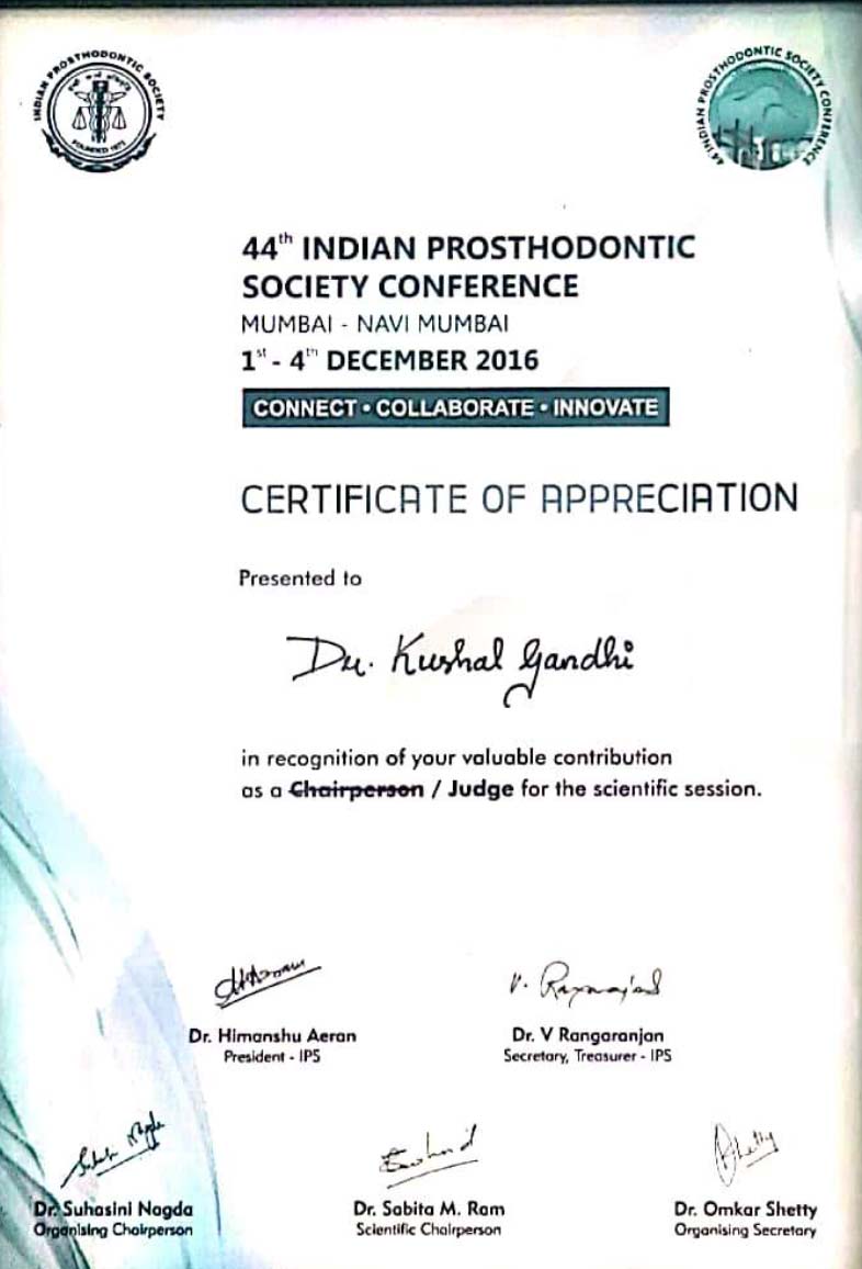 Dr.Kushal-Gandhi-Indian-Prosthodontic-Society-Conference
